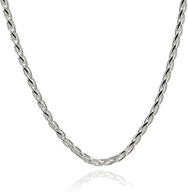 ベース silver925 chain necklace 16 Inch Chains Necklace 0.8MM, 925 Sterling Silver Wheat